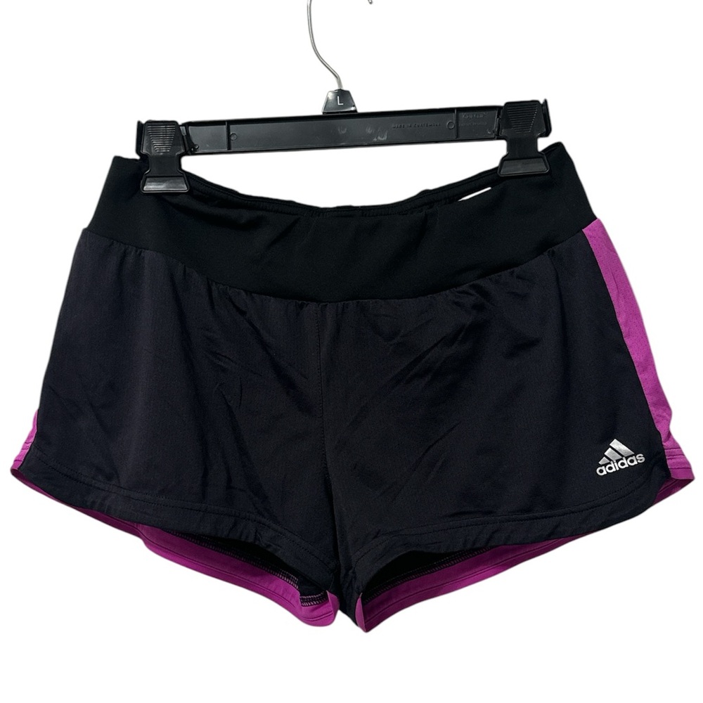 Adidas Women's Black and Purple Shorts